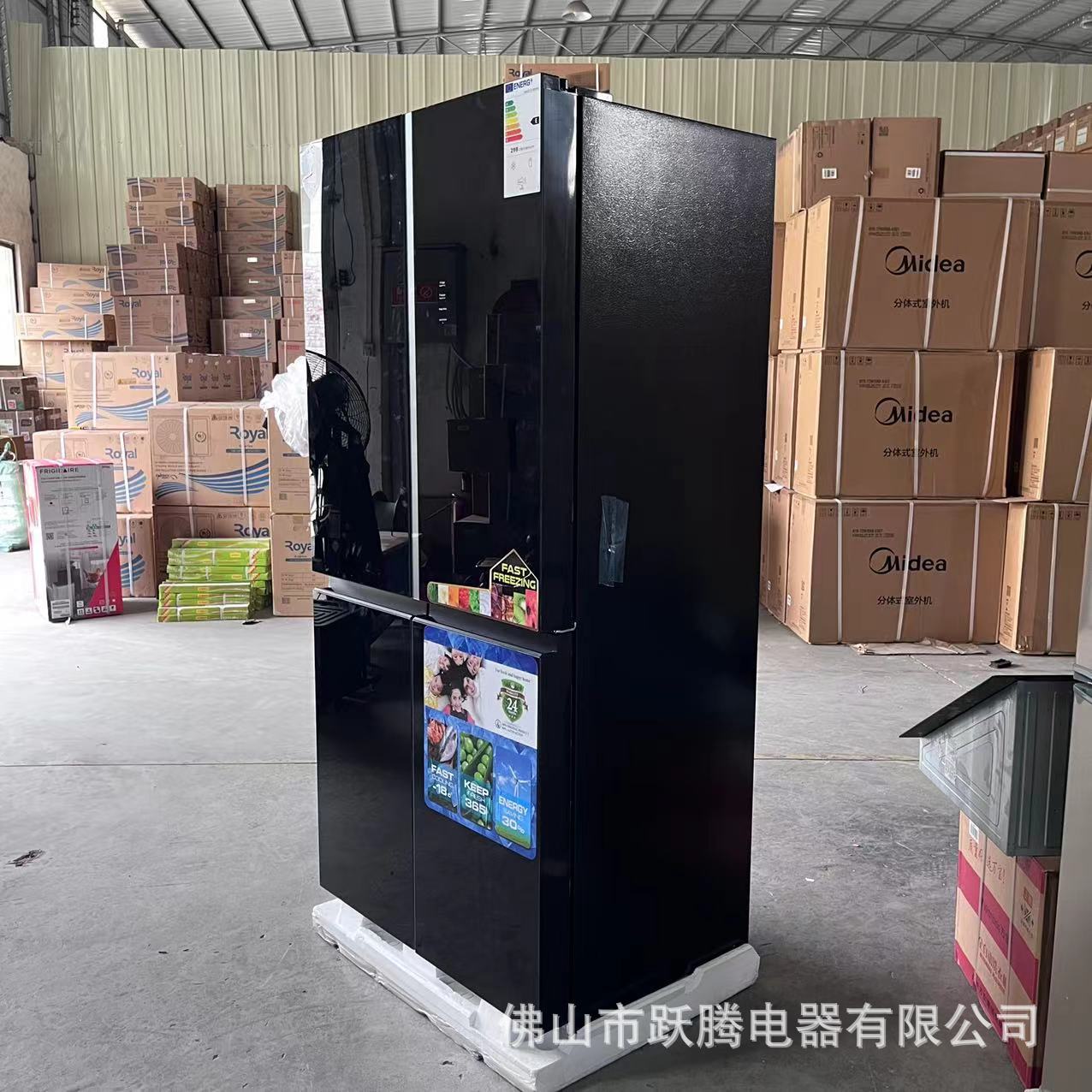 Export factory direct cross four black mirror air-cooled refrigerator 481L cross door 2024