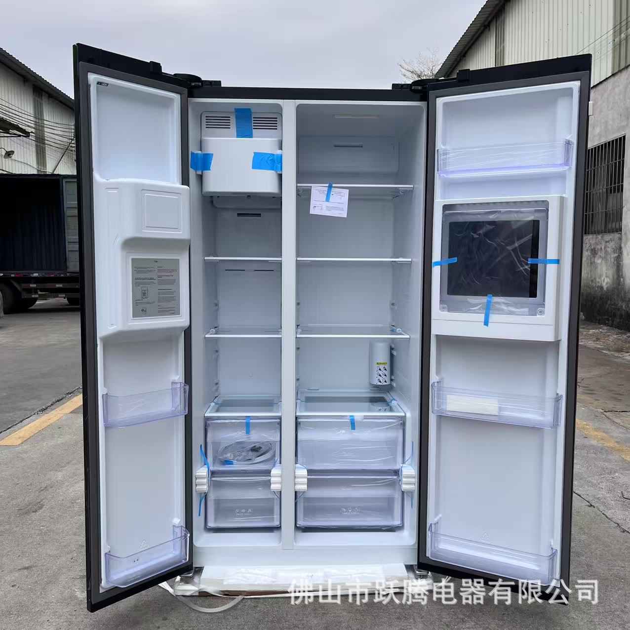 Foreign Trade Export Side-By-Side Refrigerator with Ice Cubes Ice Water Auto Make Ice Cube/Crushing