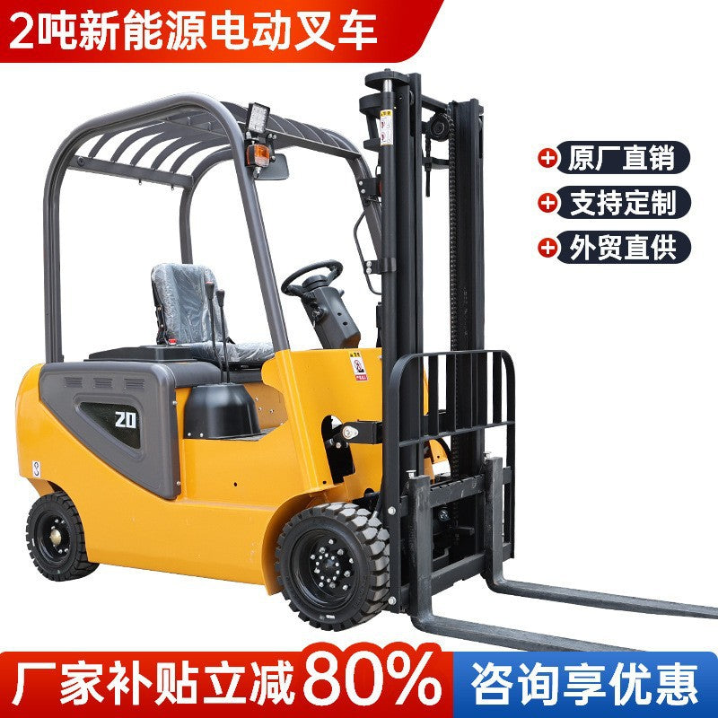 Riding Electric Forklift 2 Tons Battery Stacker Forklift 3.5 Tons 3 Tons Fully Automatic Four-Wheel Lift Truck