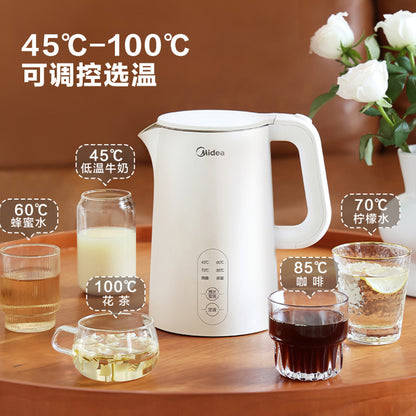 Midea Constant Temperature Electric Water Kettle Household 316L Stainless Steel Thermal Insulation Fully Automatic Intelligent Burning Sh15X301 Anti-Scalding