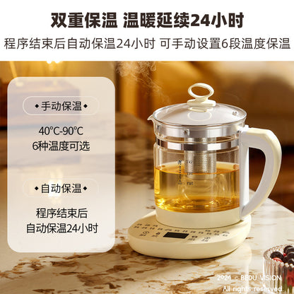 Health Pot Multi-Function Electric Kettle Boiling Water Flower Teapot Office Frying Pot Glass Boiling Flower Tea Foreign Trade Gift