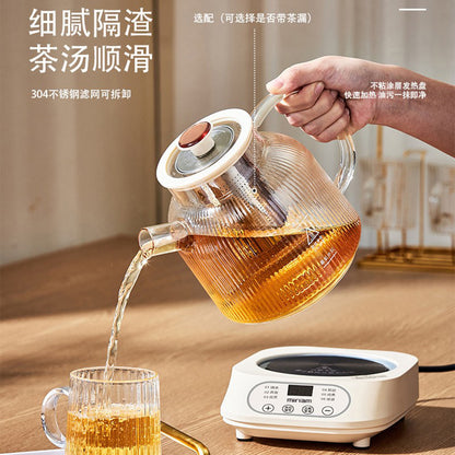 Milian Glass Health-Preserving Teapot, Automatic Tea Brewing Pot, Constant Temperature Teapot, Electric Tea Pot for Home Use, Electric Flower Tea Pot
