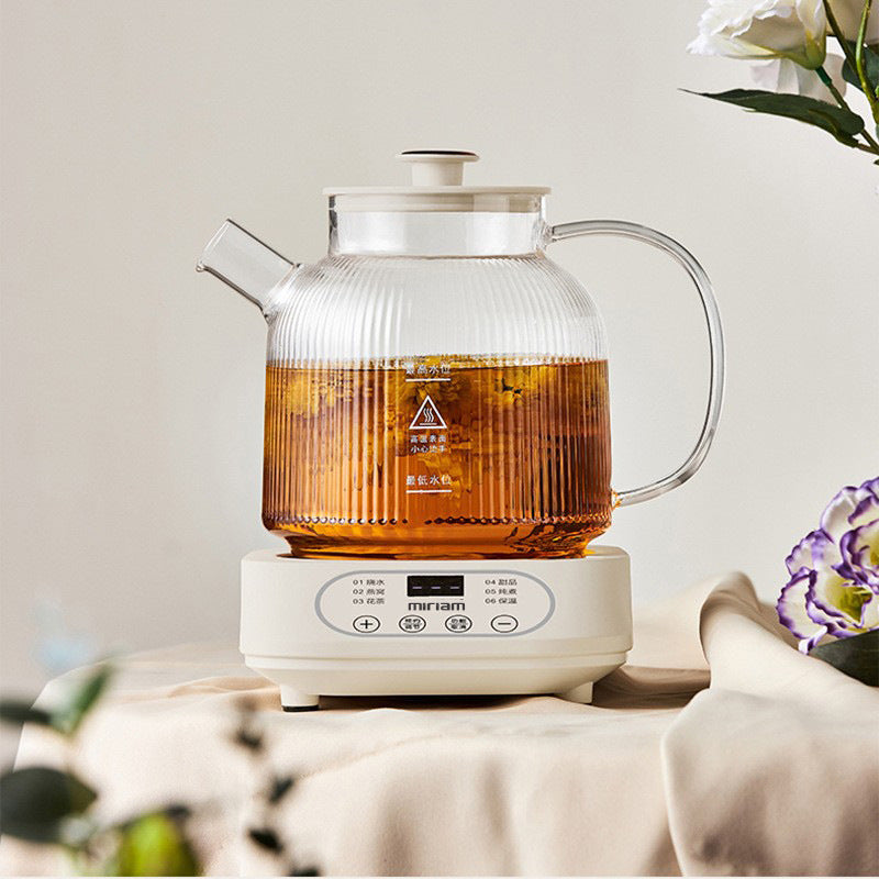 Milian Glass Health-Preserving Teapot, Automatic Tea Brewing Pot, Constant Temperature Teapot, Electric Tea Pot for Home Use, Electric Flower Tea Pot