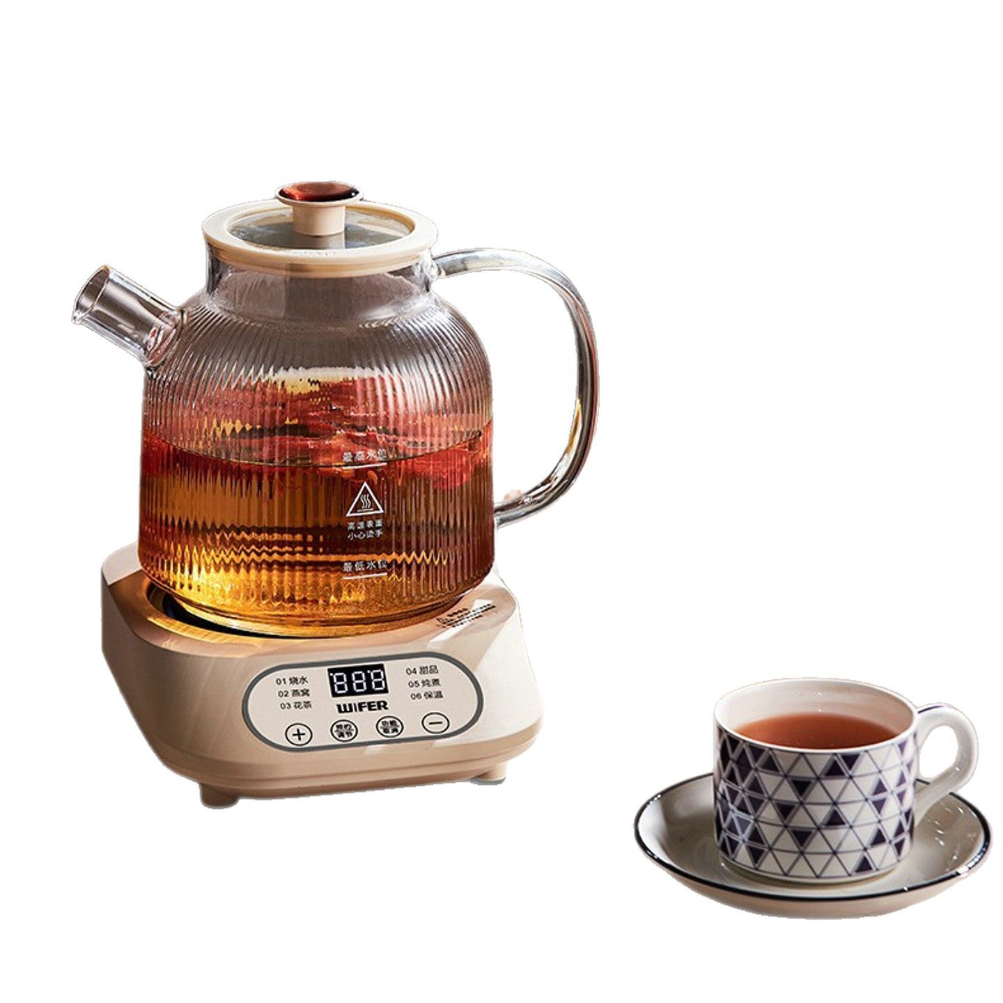 Milian Glass Health-Preserving Teapot, Automatic Tea Brewing Pot, Constant Temperature Teapot, Electric Tea Pot for Home Use, Electric Flower Tea Pot