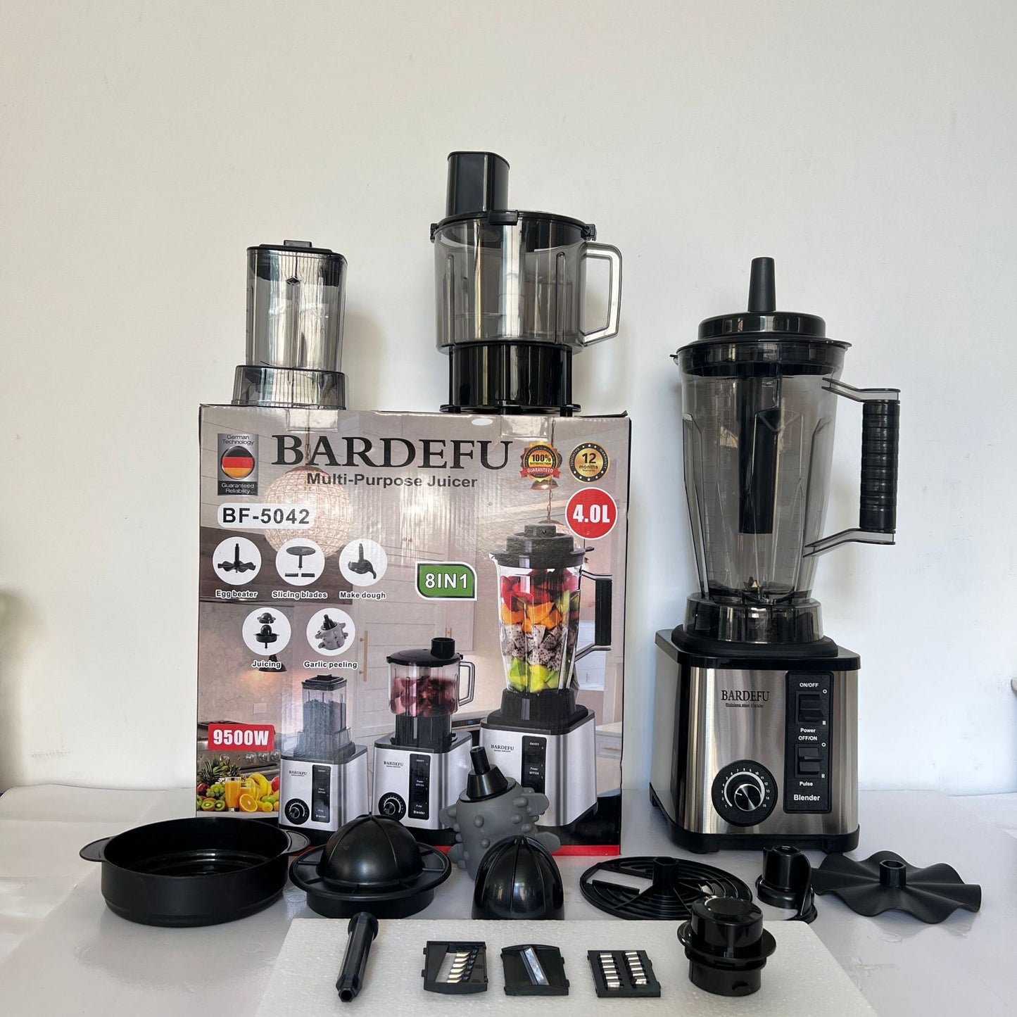 4Lblender Cross-Border North American Stainless Steel Food Processor Large Capacity Blender Juicer Mixer Meat Grinder