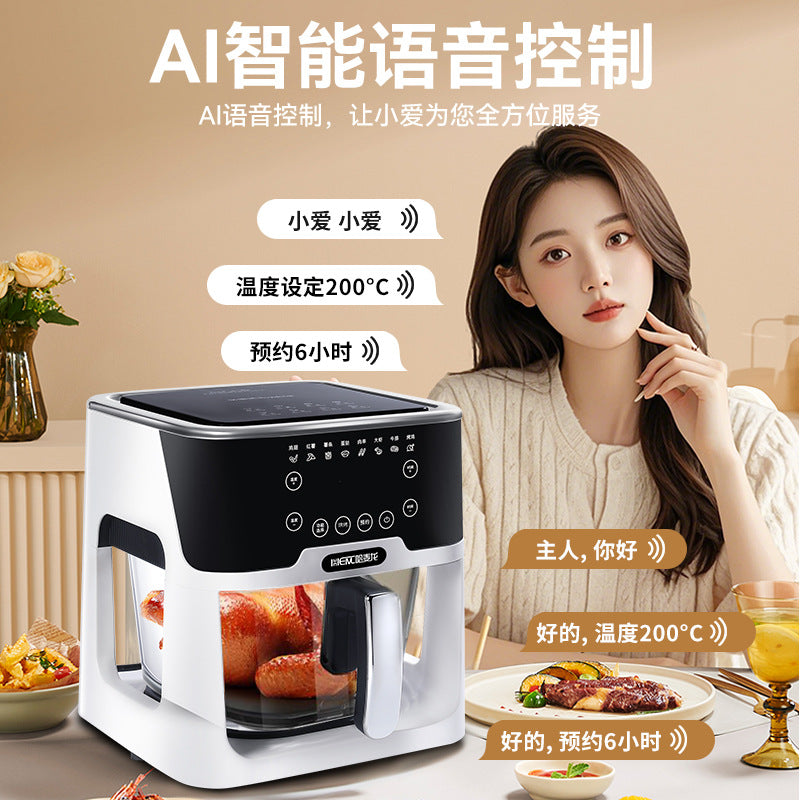 Intelligent Voice Air Fryer Household Visual Automatic High-end Multi-function Large Capacity Oven Timing Electric Fryer