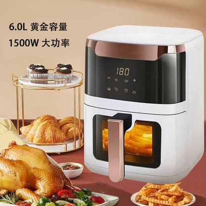 In-Stock Air Fryer for Home Use, New Model, Large Capacity, Intelligent, Multifunctional, Fully Automatic, No Need to Flip, Visible Electric Fryer