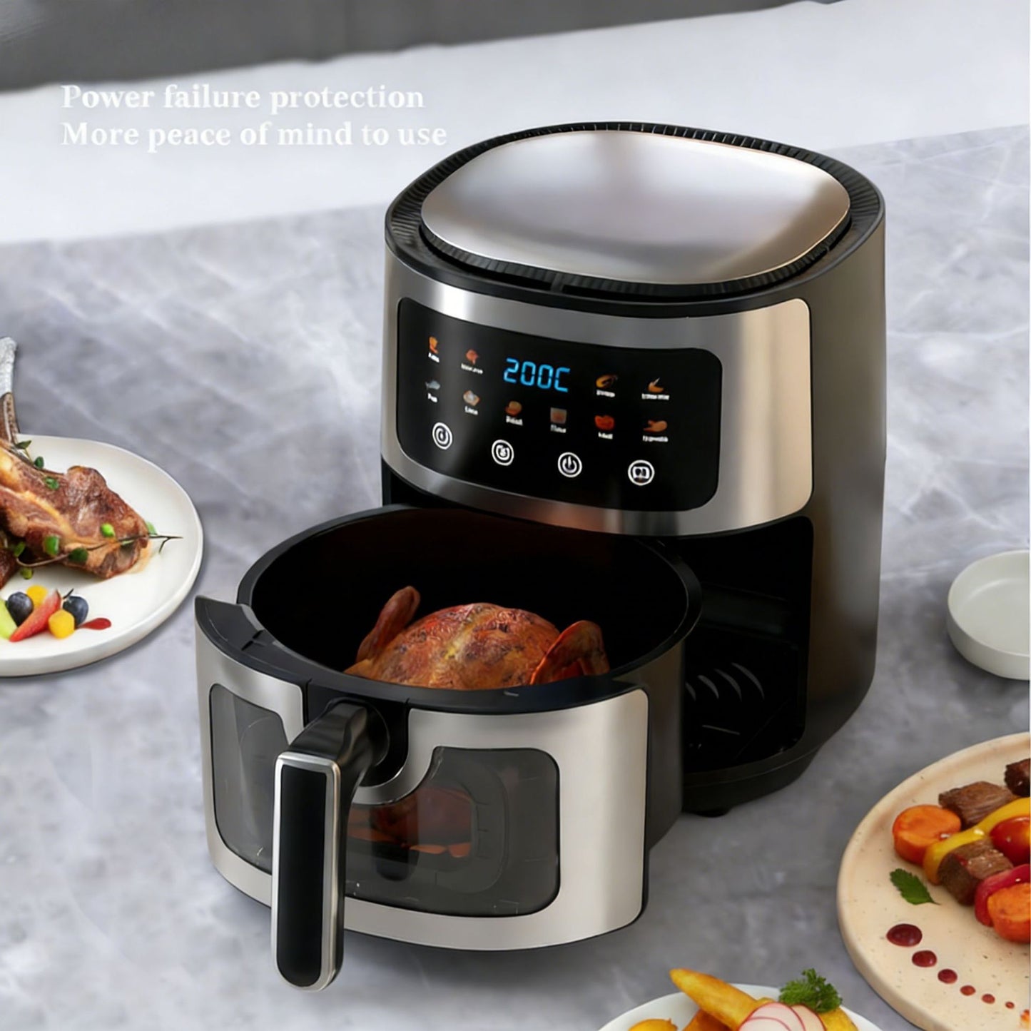 Smart Air Fryer Household Extra Large Capacity Oil-Free Automatic Electric Fries Machine Multi-Function Oven