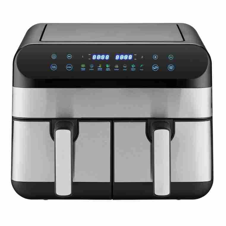 Double Door Double Pot Air Fryer 9L High Power 1800W Heating Touch Screen Electronic Control Household Cross-Border Fryer