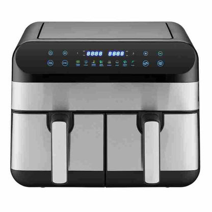 Double Door Double Pot Air Fryer 9L High Power 1800W Heating Touch Screen Electronic Control Household Cross-Border Fryer