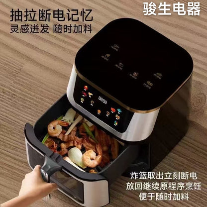 Air Fryer Stainless Steel Touch Computer Air Fryer Fried Chicken Fries Household Large Capacity Visual Electric Fryer