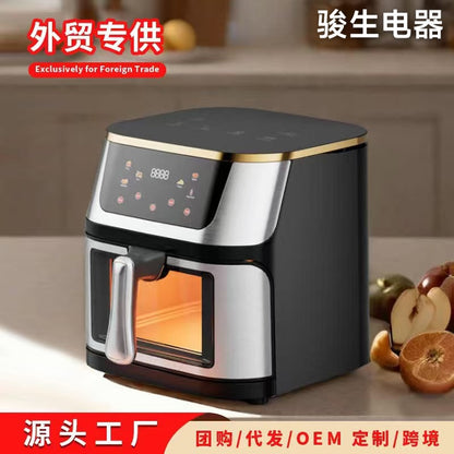 Air Fryer Stainless Steel Touch Computer Air Fryer Fried Chicken Fries Household Large Capacity Visual Electric Fryer