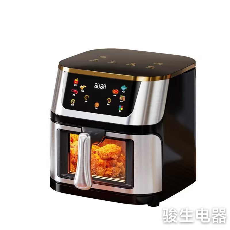 Air Fryer Stainless Steel Touch Computer Air Fryer Fried Chicken Fries Household Large Capacity Visual Electric Fryer