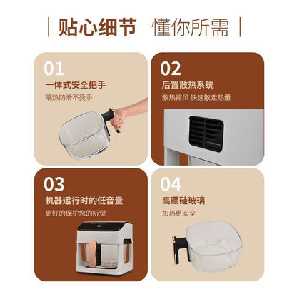 Air Fryer Intelligent Temperature Control Oven Household Crispy Meat Oil-Free Transparent Visual Full Glass Pot Fully Automatic Electric Fryer