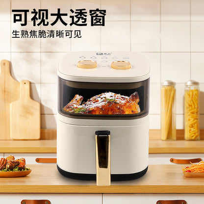 Camel Air Fryer 6L Household Large Capacity Electric Oven creamy-white Fries Baking Machine Gift Visual Fryer Wholesale