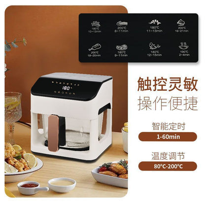 Air Fryer Intelligent Temperature Control Oven Household Crispy Meat Oil-Free Transparent Visual Full Glass Pot Fully Automatic Electric Fryer