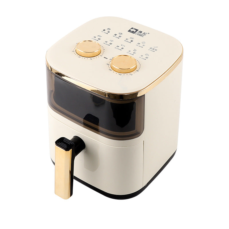 Camel Air Fryer 6L Household Large Capacity Electric Oven creamy-white Fries Baking Machine Gift Visual Fryer Wholesale