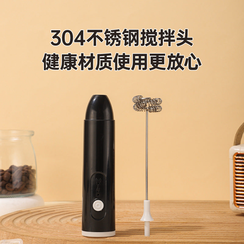 Kitchen Multifunctional Mini Rechargeable Electric Milk Frother Coffee Stirring Stick Milk Frother Milk Powder Mixer