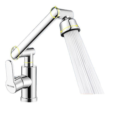 All Copper Mechanical Arm Universal Rotating Faucet Washbasin Hot and Cold Toilet Basin Household Faucet Lifting