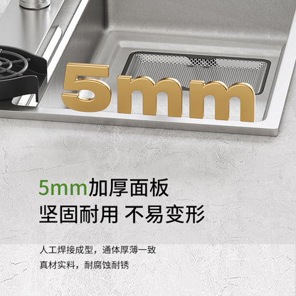 New Slag Collection Stainless Steel 304 Silver Kitchen Sink Large Single Sink Dishwashing Sink Multi-Functional Sink under the Sink