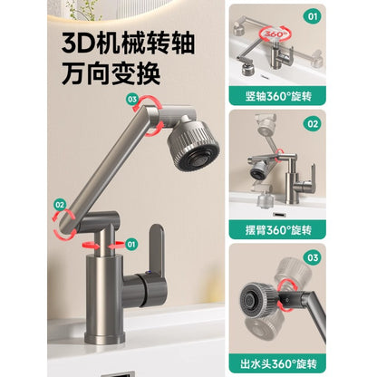 Basin faucet wash basin wash basin toilet universal mechanical arm kitchen single cooling table household hot and cold water