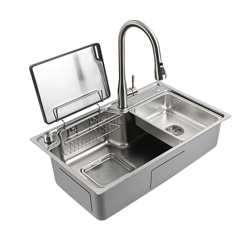 304 Stainless Steel Bay Basin Kitchen Sink Double-Slot Extra Large Space to Hold Pots and Vegetables for Washing Dishes Nano Technology Does Not Stick to Oil