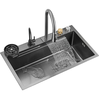 Kaiping Nano Stainless Steel Kitchen Rain Shower Waterfall Sink Large Single Sink Dishwashing Basin Nano Antibacterial