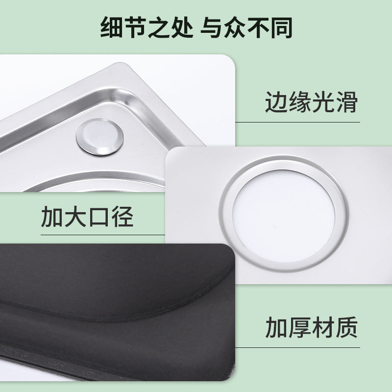 Stainless Steel Kitchen Household Sink Double Slot Thickened Brushed Vegetable Washing Basin Vegetable Sink Sink under the Table