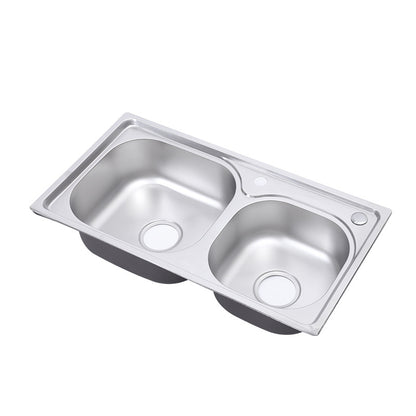 Stainless Steel Kitchen Household Sink Double Slot Thickened Brushed Vegetable Washing Basin Vegetable Sink Sink under the Table