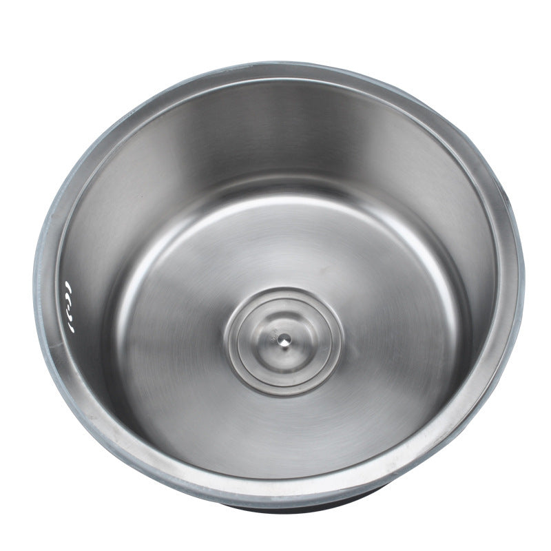 304 Stainless Steel Round Sink Under-Counter Basin Modern Kitchen Bathroom Brushed Primary Color Embedded Integrated Water Bar
