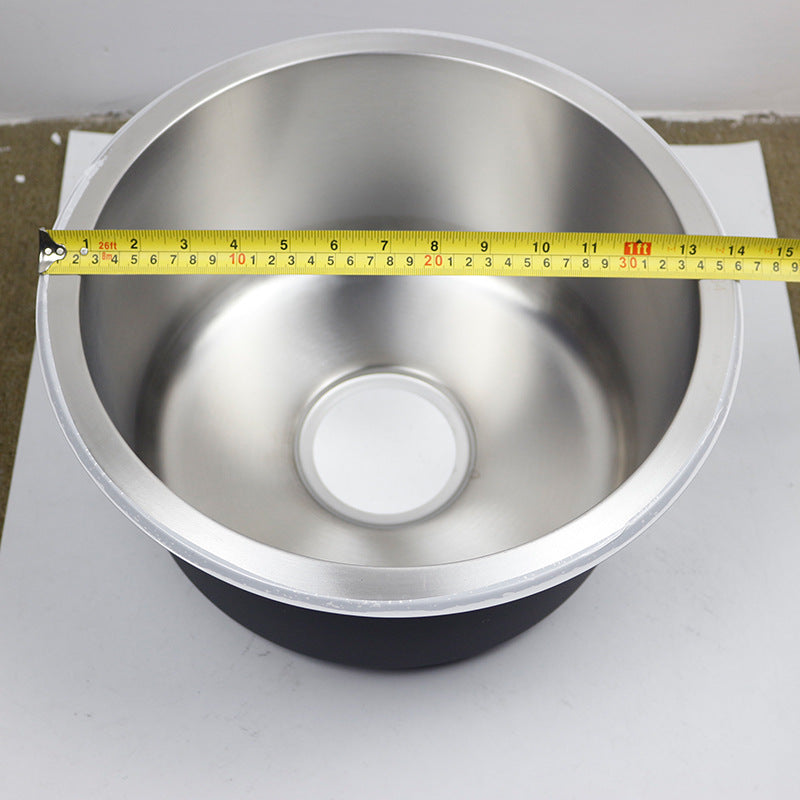 304 Stainless Steel Round Sink Under-Counter Basin Modern Kitchen Bathroom Brushed Primary Color Embedded Integrated Water Bar
