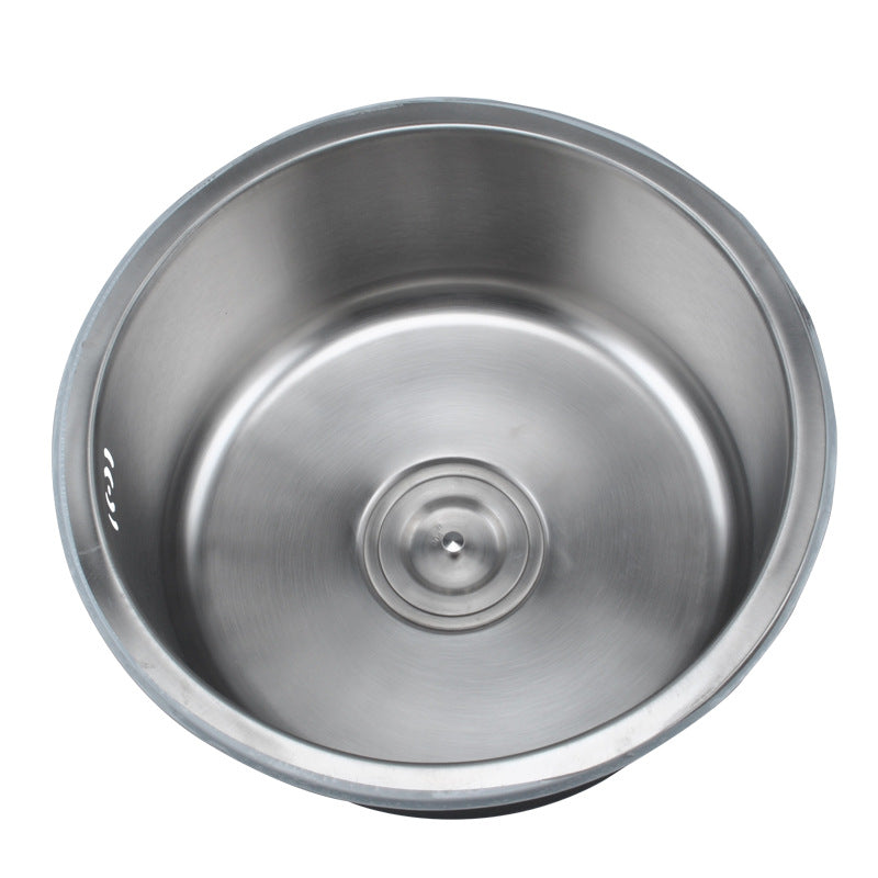 304 Stainless Steel Round Sink Under-Counter Basin Modern Kitchen Bathroom Brushed Primary Color Embedded Integrated Water Bar