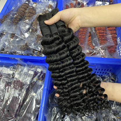 Deep wave real hair dirty braids Boho braids wig full human hair