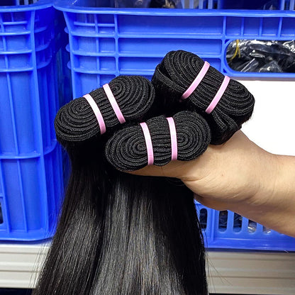 SDD Real Human Hair Wig Bone Straight Hair 12A Braid Hair Curtain Bonestraight Bundles Humanhair