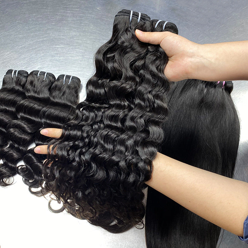 SDD Real Human Hair Wig Bone Straight Hair 12A Braid Hair Curtain Bonestraight Bundles Humanhair