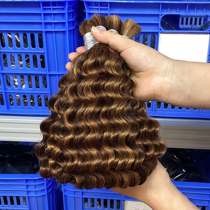 Real Human Hair Wig Hair Grip P4/30 Boho Braids Human Hair Bundle European and American Cross-Border Hair