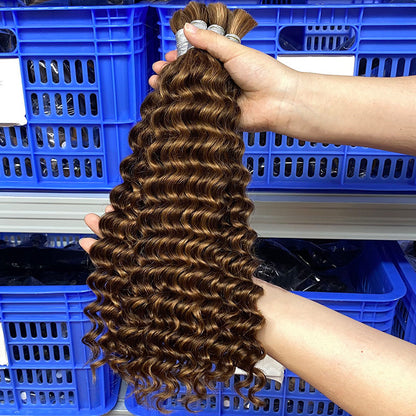 Real Human Hair Wig Hair Grip P4/30 Boho Braids Human Hair Bundle European and American Cross-Border Hair