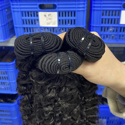 Real Human Hair Wigs Burmese Curls Bundles Human Hair European and American Hair Cross-Border Long Curly Hair