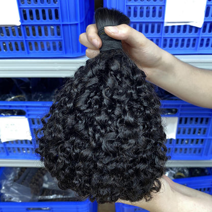 Sdd Humanhair Pixie Curl Bulk Hair Women's Hair Real Hair Wig European and American Cross-Border