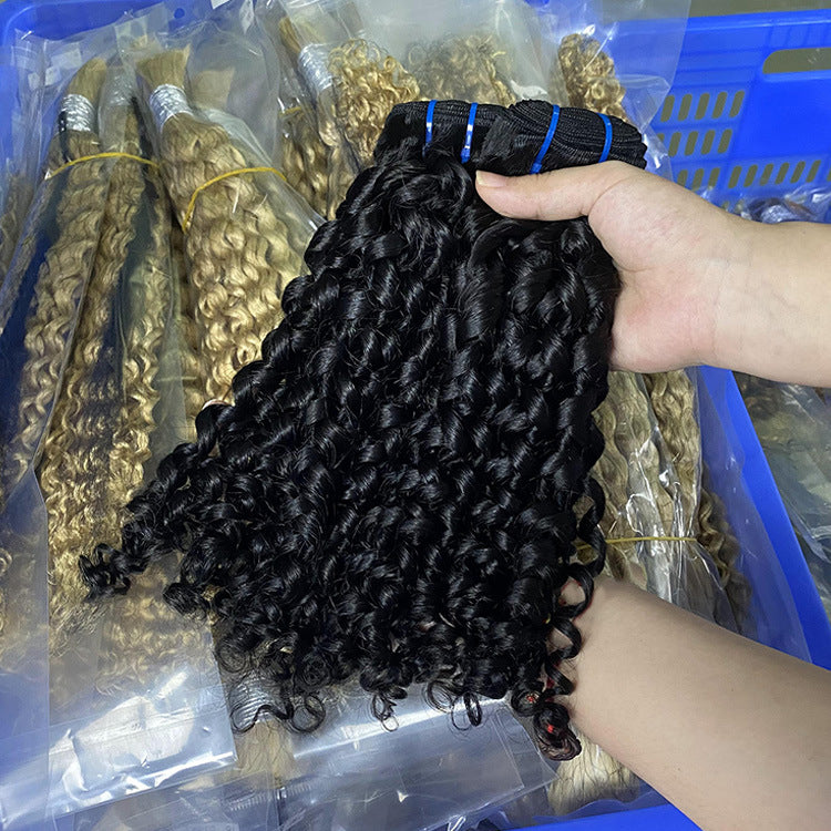 Genie Roll Human Hair Curtain Europe, America and Africa Hot Fumi Pissy Two Human Hair bundles
