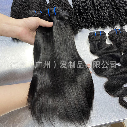 Real Human Hair Wig Full Human Bone Straight Hair Hair Curtain Bundles Human Hair Wig Manufacturer Spot Export