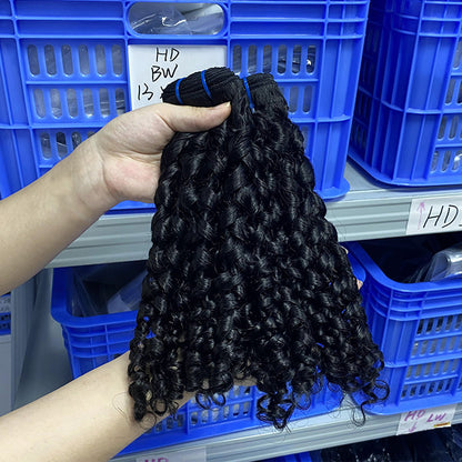 Genie Roll Human Hair Curtain Europe, America and Africa Hot Fumi Pissy Two Human Hair bundles