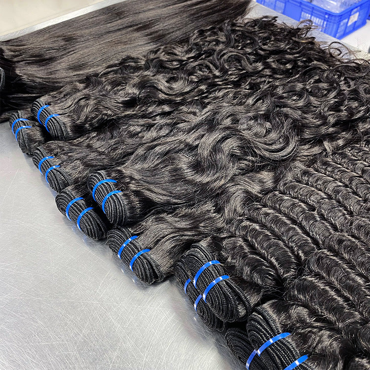 Real Human Hair Wig Full Human Bone Straight Hair Hair Curtain Bundles Human Hair Wig Manufacturer Spot Export