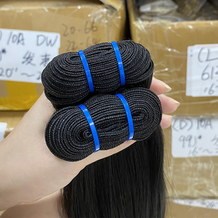 Real Human Hair Wig Full Human Bone Straight Hair Hair Curtain Bundles Human Hair Wig Manufacturer Spot Export