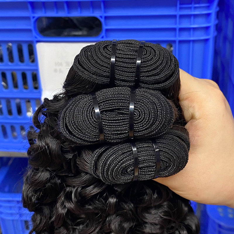 Wig Human Hair France Curly Bundles French Curly Hair Curtain Cross-Border Female Wig Hair Wig