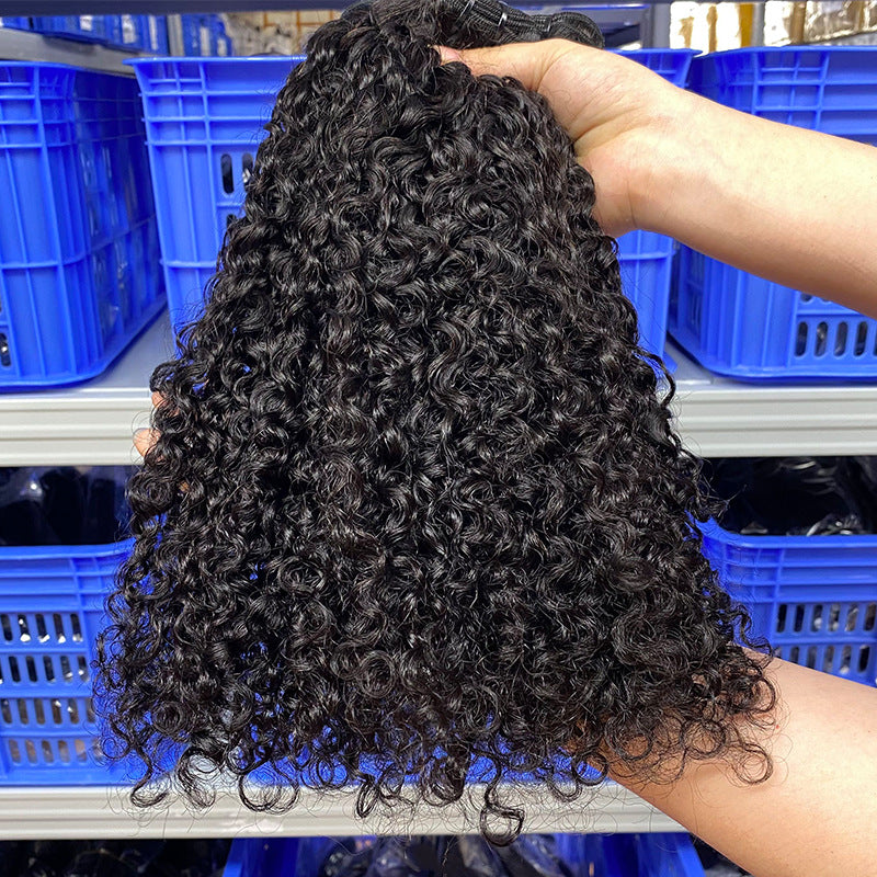 European and American Cross-Border Sdd Pixie Curly Humanhair Bundles First-Class Hair Curtain Human Hair Wig
