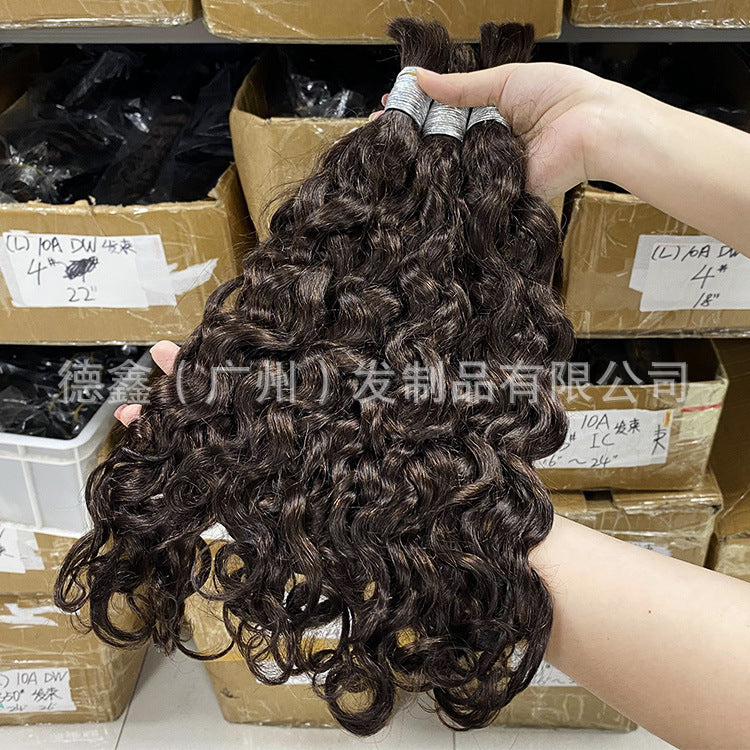 Customized Human Wig Deep Curly Multi-Color Hair Bundle Bulk Human Hair Real Hair Wig