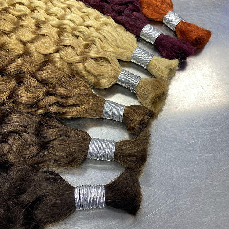 Customized Human Wig Deep Curly Multi-Color Hair Bundle Bulk Human Hair Real Hair Wig