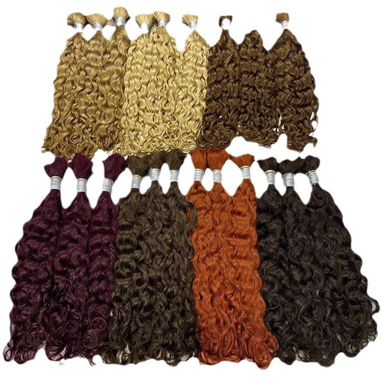 Customized Human Wig Deep Curly Multi-Color Hair Bundle Bulk Human Hair Real Hair Wig