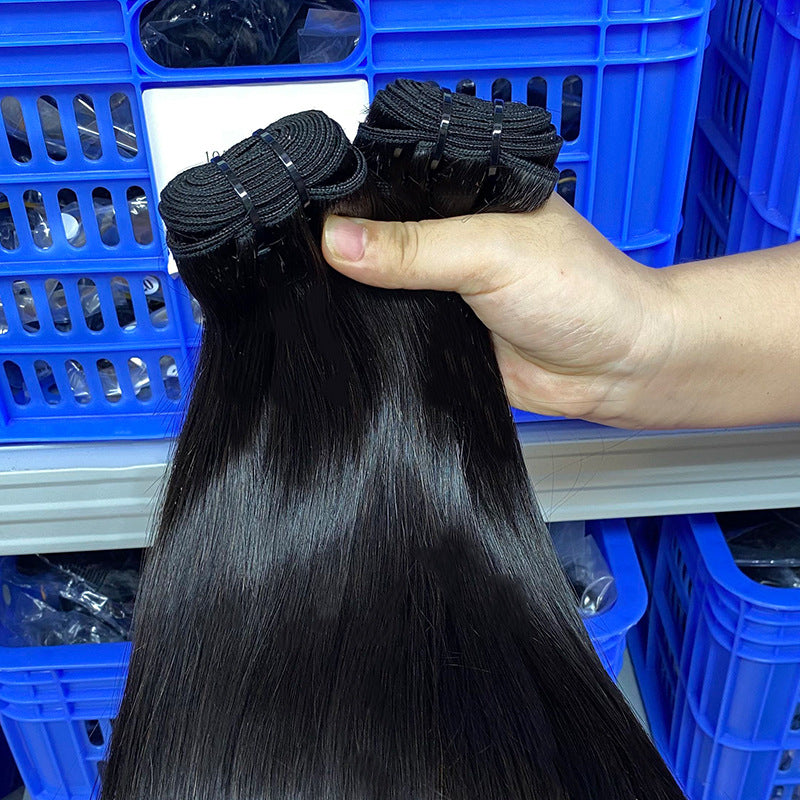 10A Human Hair Hair Curtain Double Drawn Humanhair Bundle Bone Straight Hair Spot Manufacturer Wholesale